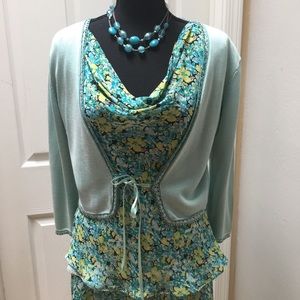 Nine West 3-Piece Skirt Blouse & Sweater Set